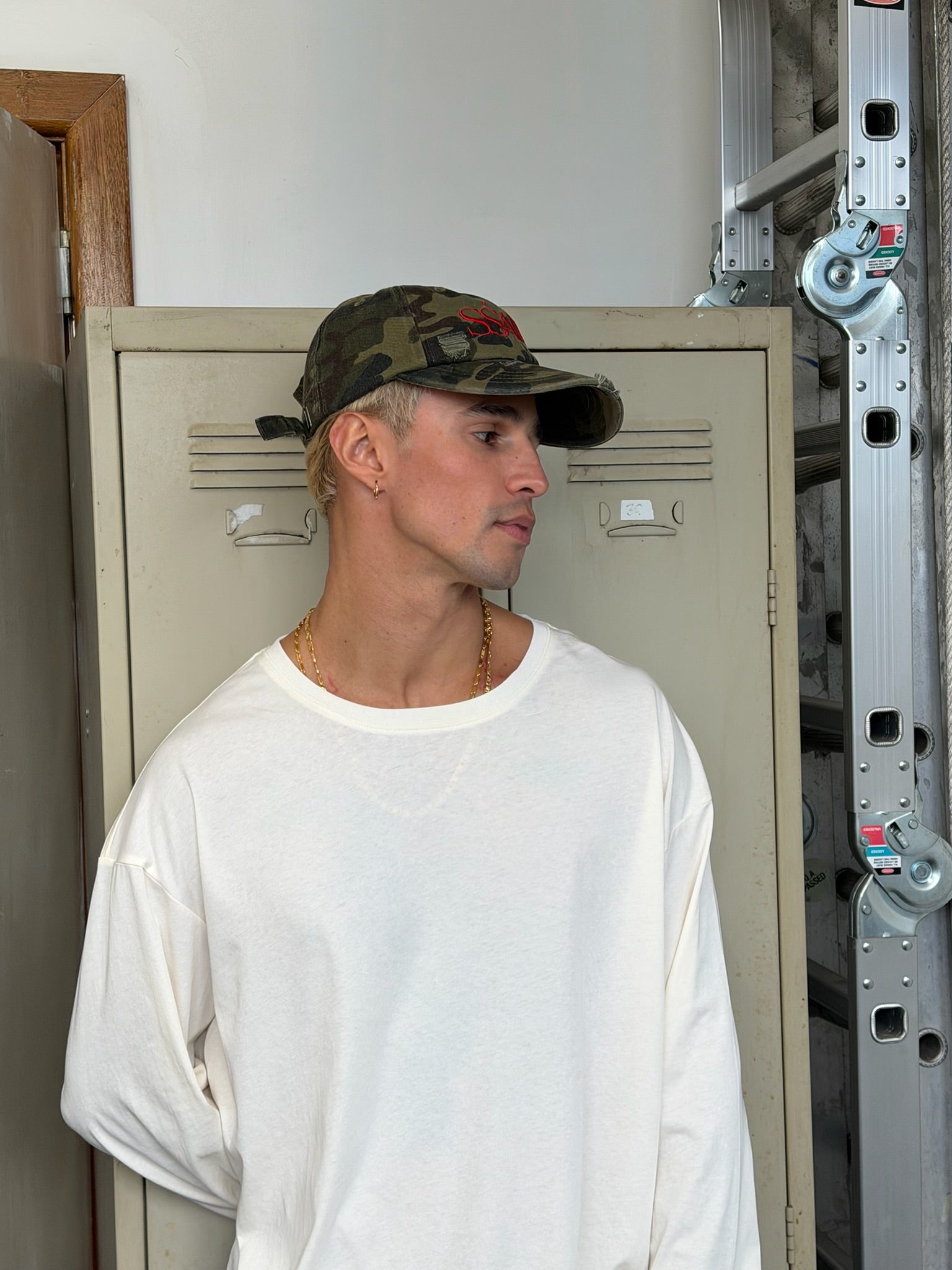 SŚAINT CAMO DAD CAP - CHERRY