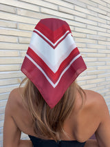 RED PRINT HEAD SCARF