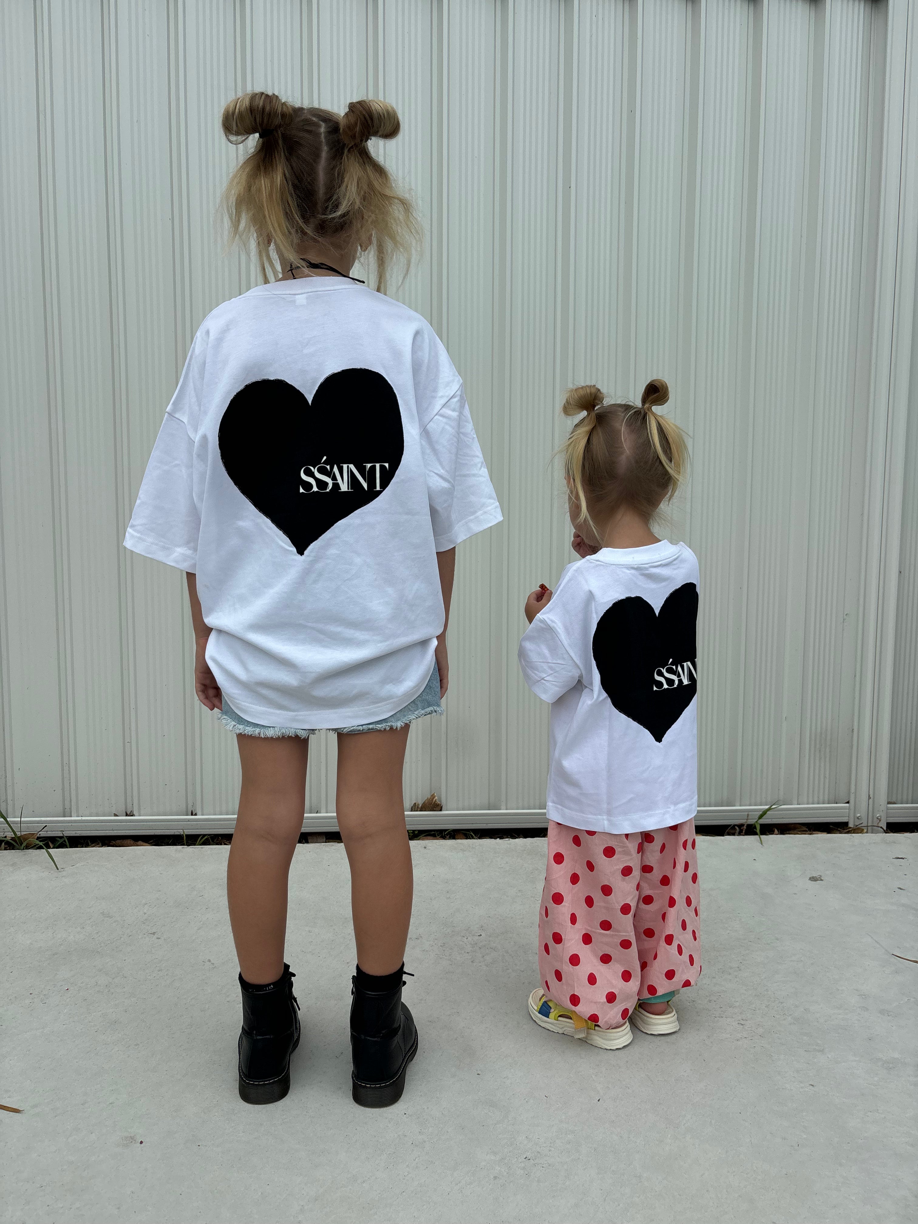 HEART TEE BLACK - MATCH YOUR MINI BUNDLE