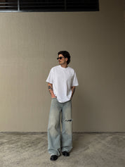 THE LEGACY TEE - WASHED WHITE // TONAL LOGO