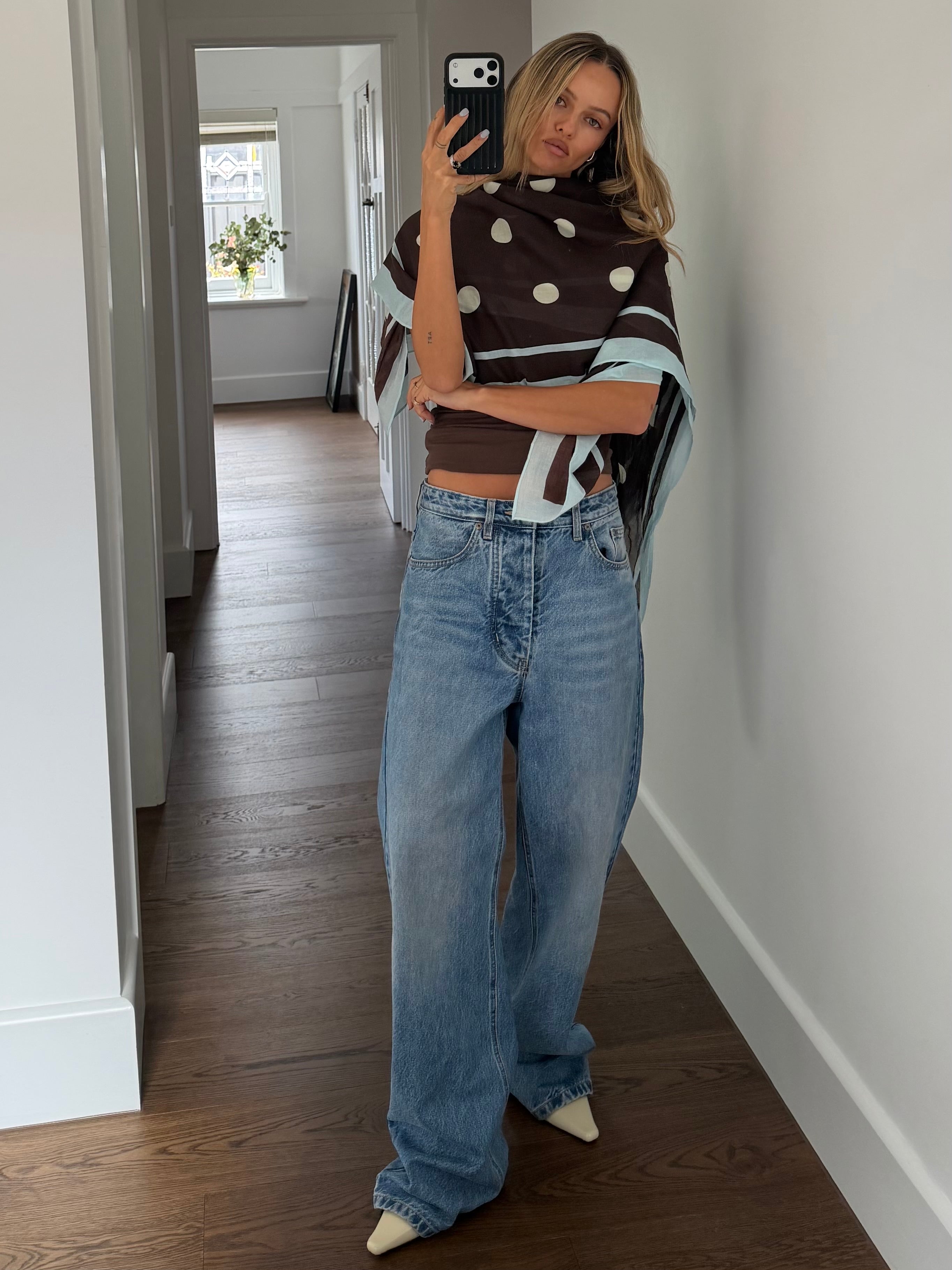 POLKA DOT SARONG - BROWN & BLUE