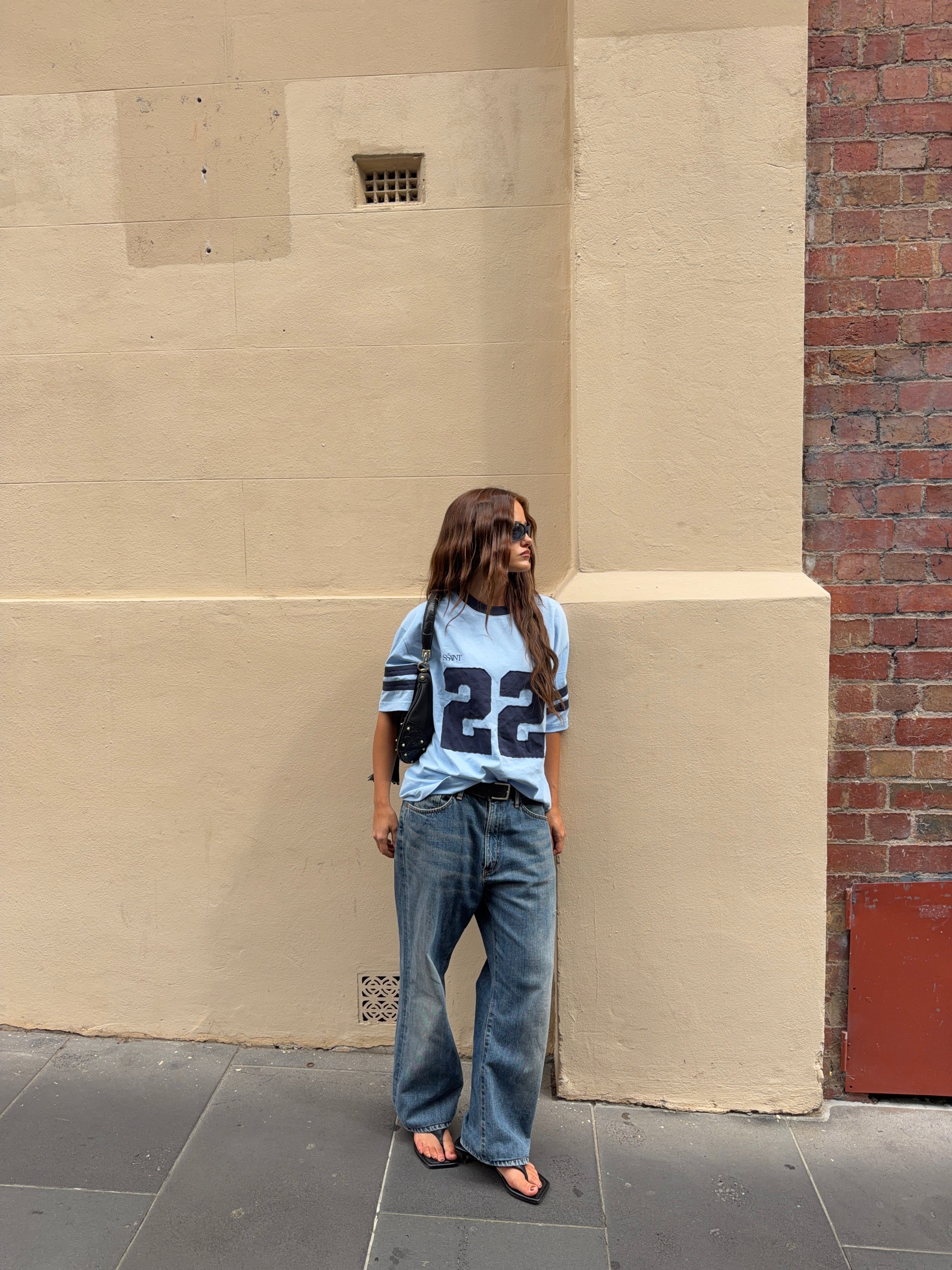 22 MOTION TEE - POWDER BLUE & NAVY