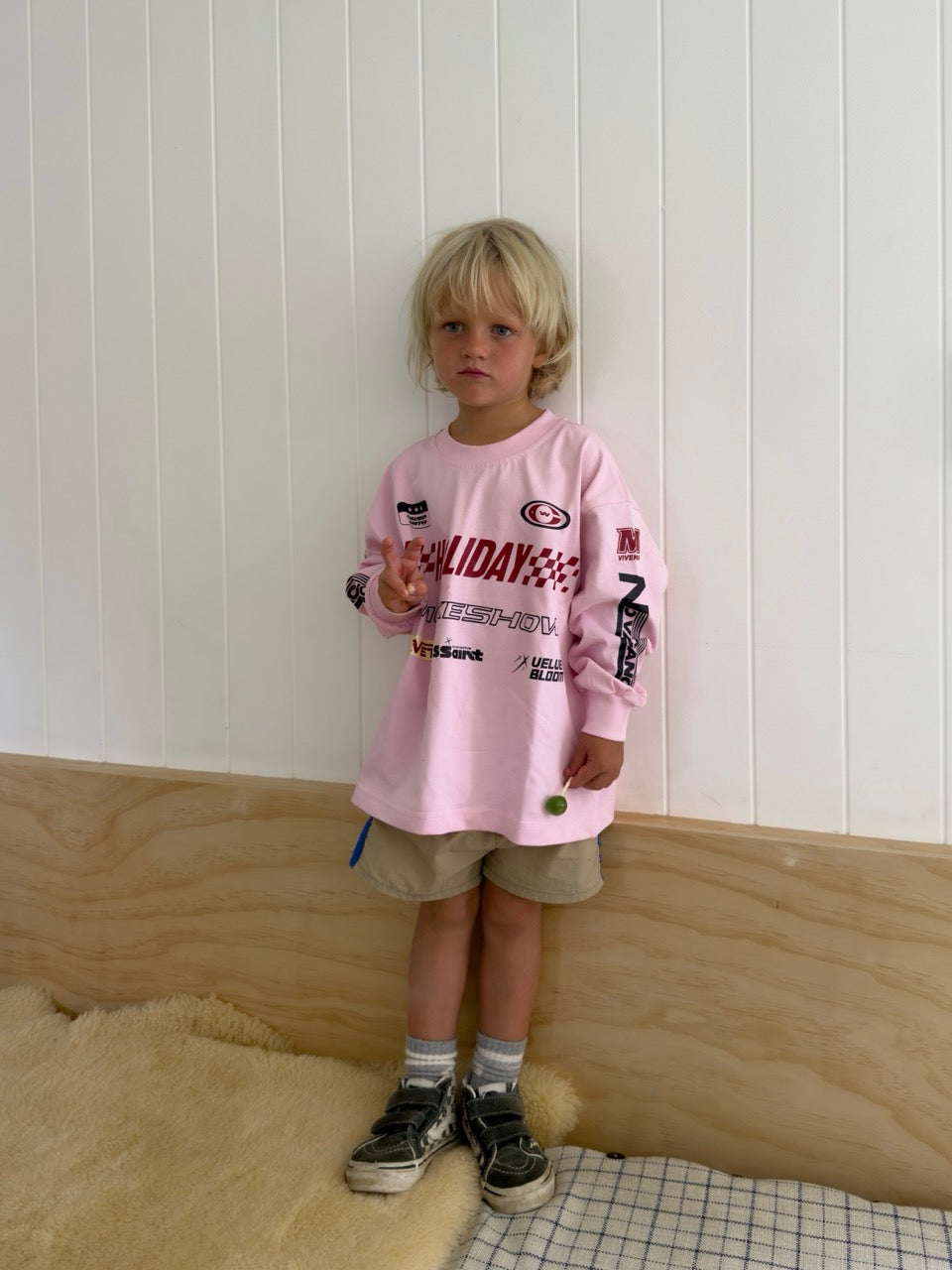 KIDS SIGNATURE MOTO TEE - PINK