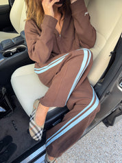 SŚAINT BARREL PANT - BROWN & BLUE