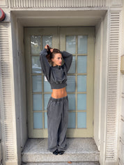 SŚAINT ACID WASH TRACKPANT - CHARCOAL