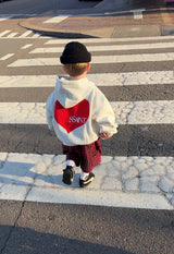 KIDS HEART HOODIE - GREY