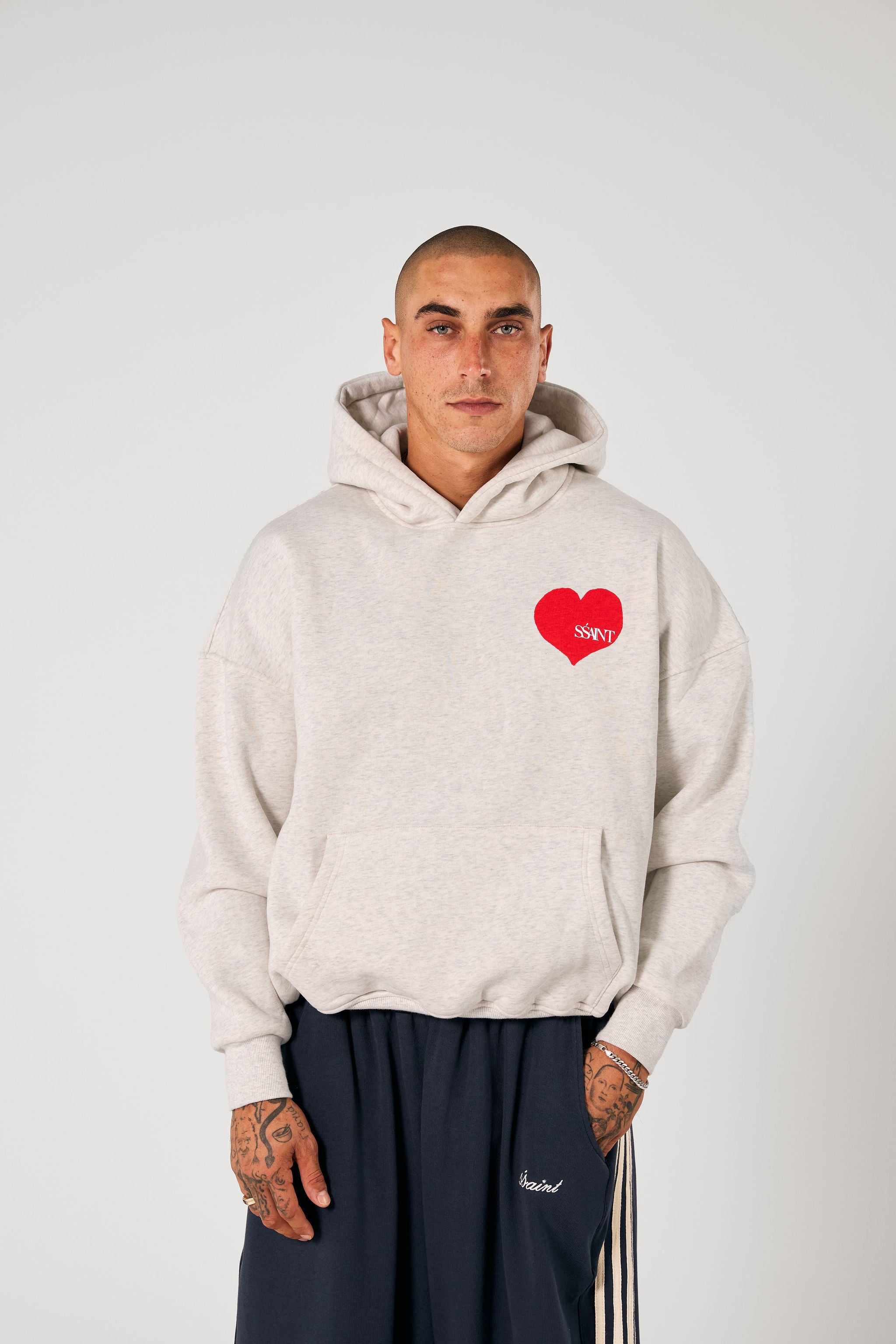 Grey Heart Hoodie