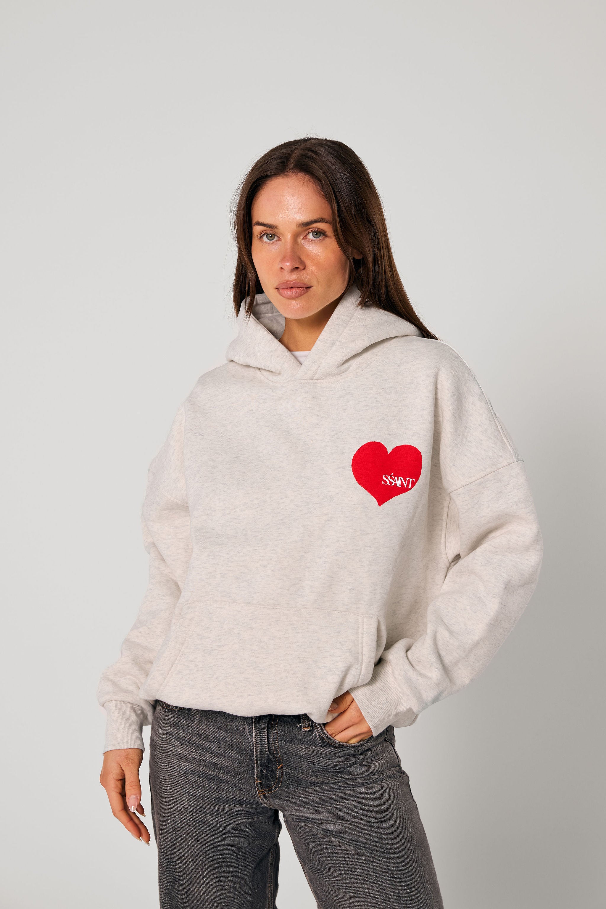 Grey Heart Hoodie