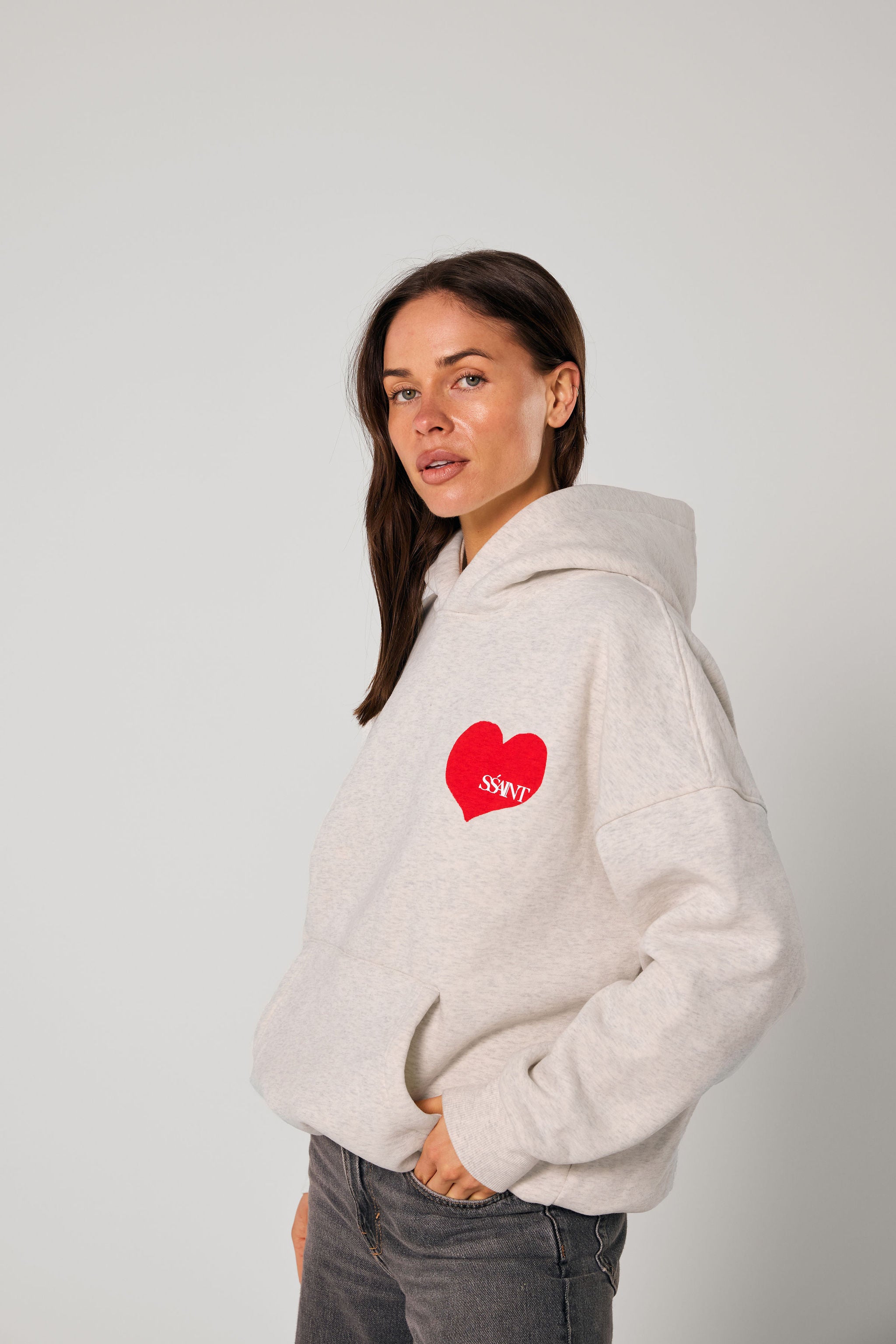 Grey Heart Hoodie
