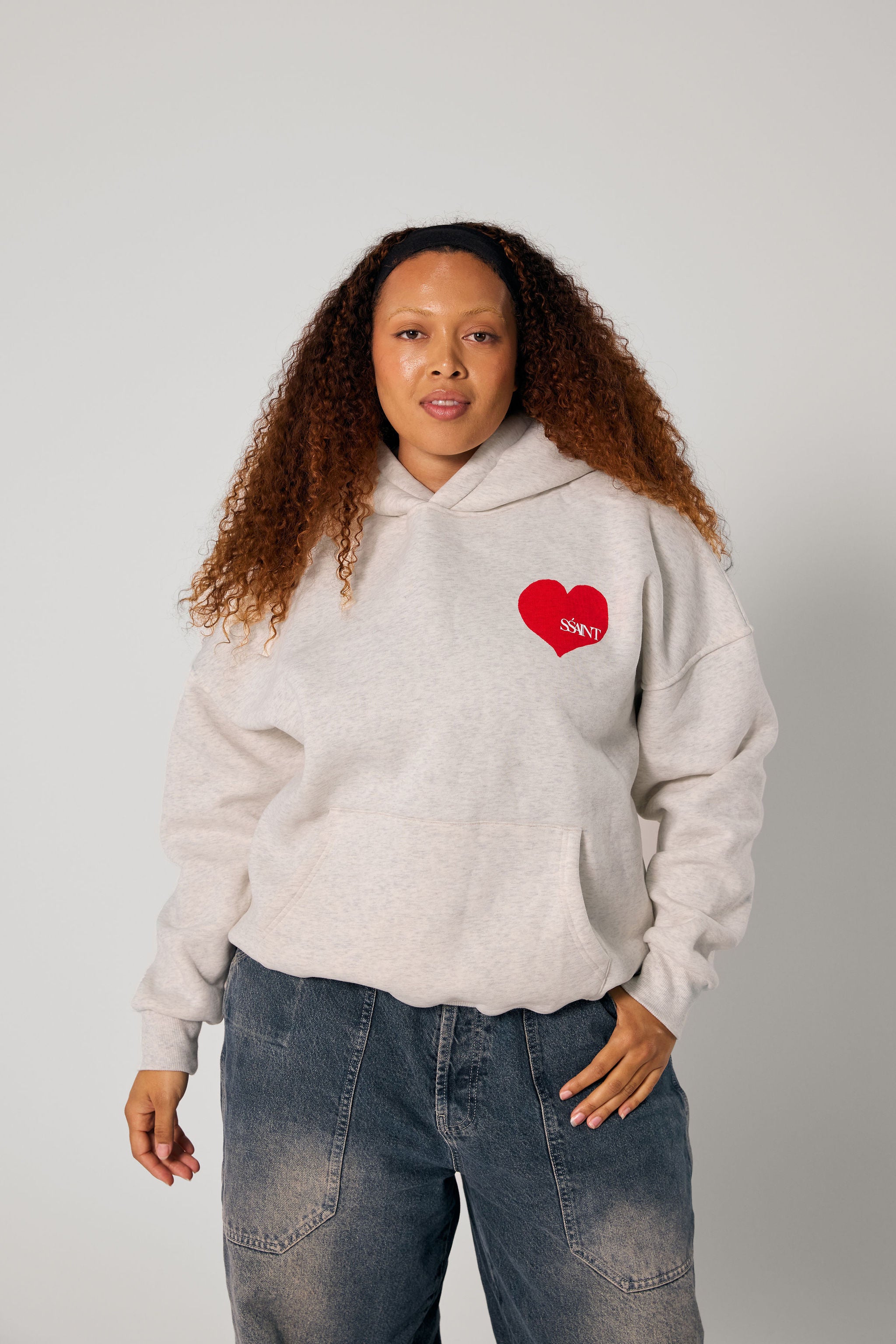 Grey Heart Hoodie