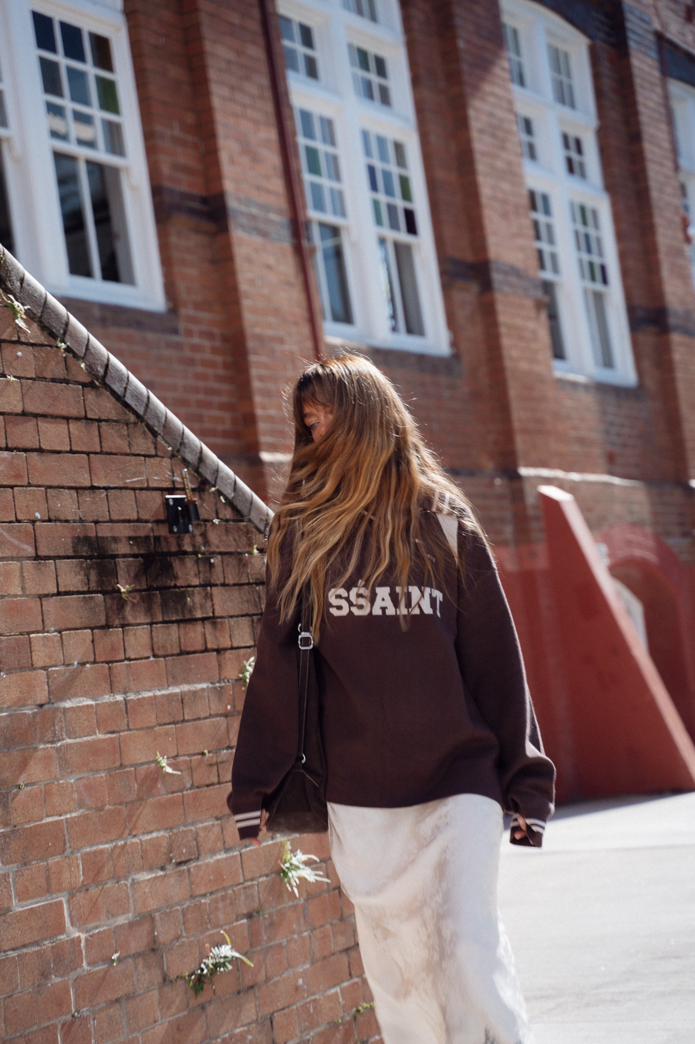 SŚAINT KNIT POLO BROWN / CREAM