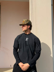 ROUND ONE LAYERED TEE  - VINTAGE WASHED BLACK