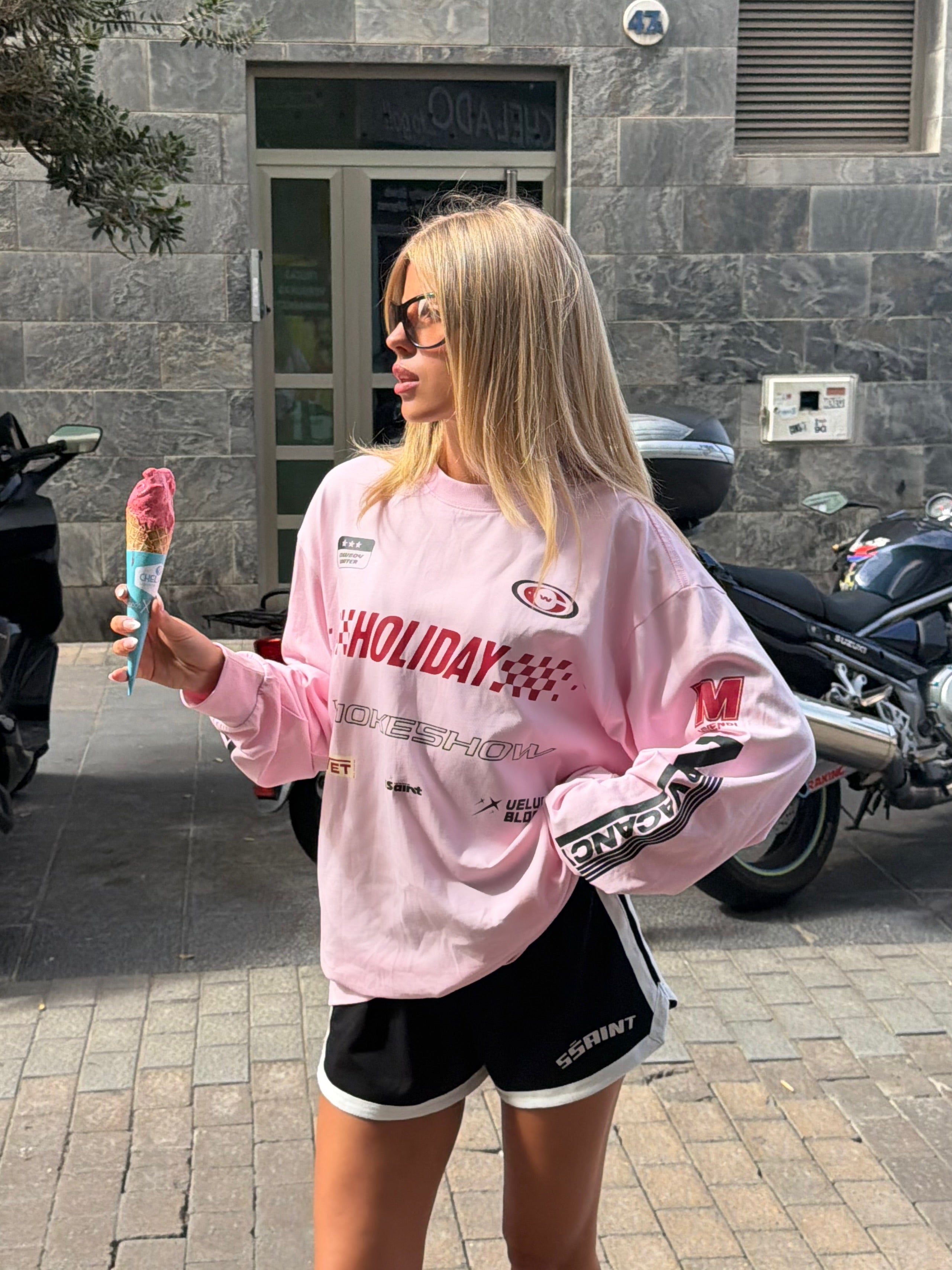 SIGNATURE MOTO TEE - PINK