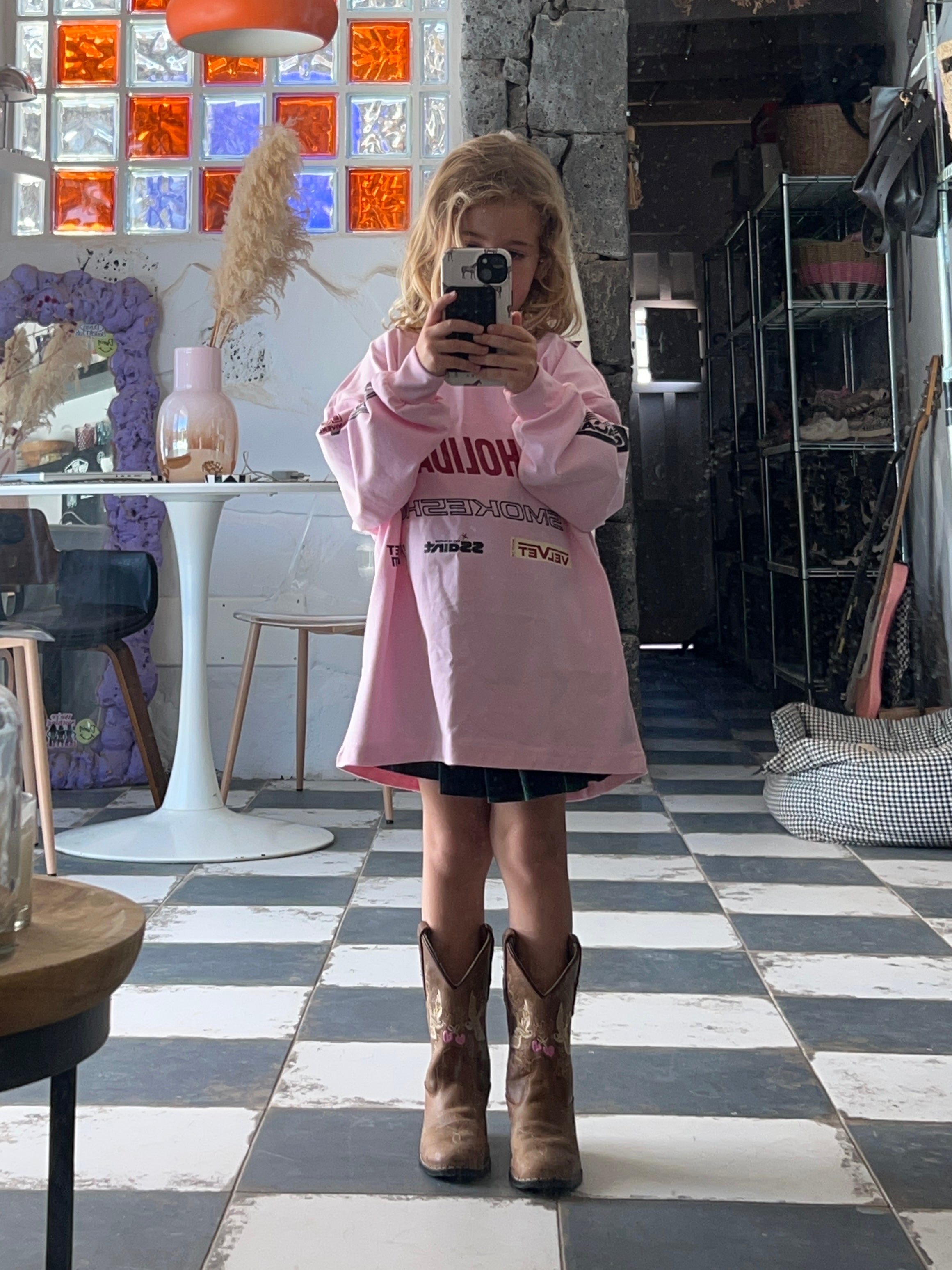 KIDS SIGNATURE MOTO TEE - PINK